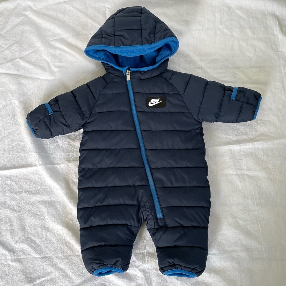 Nike Kids Navy and Blue Puffer Snowsuit